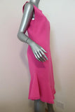 Escada Dress Pink Wool Size 38 Sleeveless Ruffled Hem - Celebrity Owned