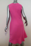 Escada Dress Pink Wool Size 38 Sleeveless Ruffled Hem - Celebrity Owned