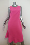 Escada Dress Pink Wool Size 38 Sleeveless Ruffled Hem - Celebrity Owned