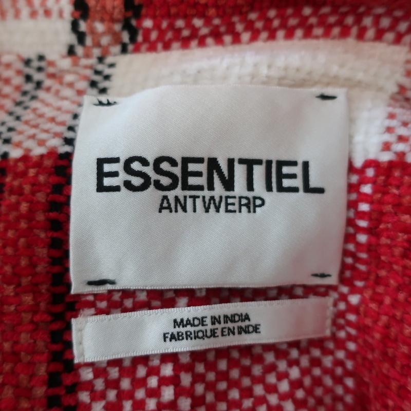 Essentiel Antwerp Jacket Red &amp; White Checked Chenille Size 34 - Celebrity Owned