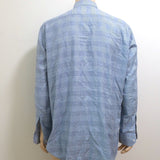 Etro Button Down Shirt Blue Prince of Wales Check Size 44 Long Sleeve - Celebrity Owned