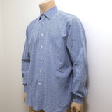 Etro Button Down Shirt Blue/White Houndstooth Size 44 - Celebrity Owned