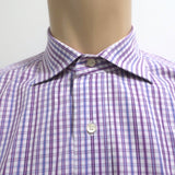 Etro Button Down Shirt Light Purple Checked Cotton Size 43 - Celebrity Owned