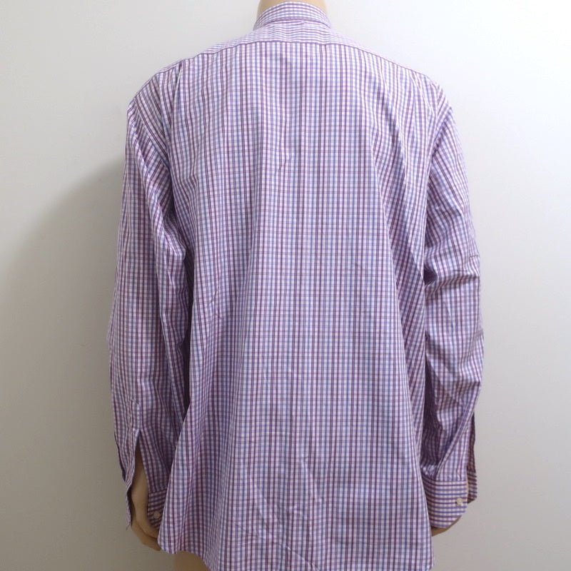 Etro Button Down Shirt Light Purple Checked Cotton Size 43 - Celebrity Owned
