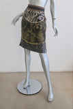 Etro Skirt Black Printed Silk Twill Size 42 - Celebrity Owned