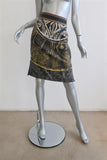 Etro Skirt Black Printed Silk Twill Size 42 - Celebrity Owned