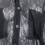 Faith Connexion Lace Bodysuit Blouse Black Size Medium Long Sleeve Top NEW - Celebrity Owned