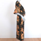 Faithfull the Brand Tie-Front Dress Oliviera Black Floral Print Size Extra Small - Celebrity Owned