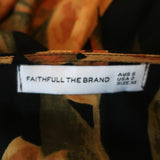Faithfull the Brand Tie-Front Dress Oliviera Black Floral Print Size Extra Small - Celebrity Owned