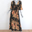 Faithfull the Brand Tie-Front Dress Oliviera Black Floral Print Size Extra Small