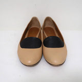 Fendi Ballet Flats Beige Leather & Black Lizard Size 38 - Celebrity Owned