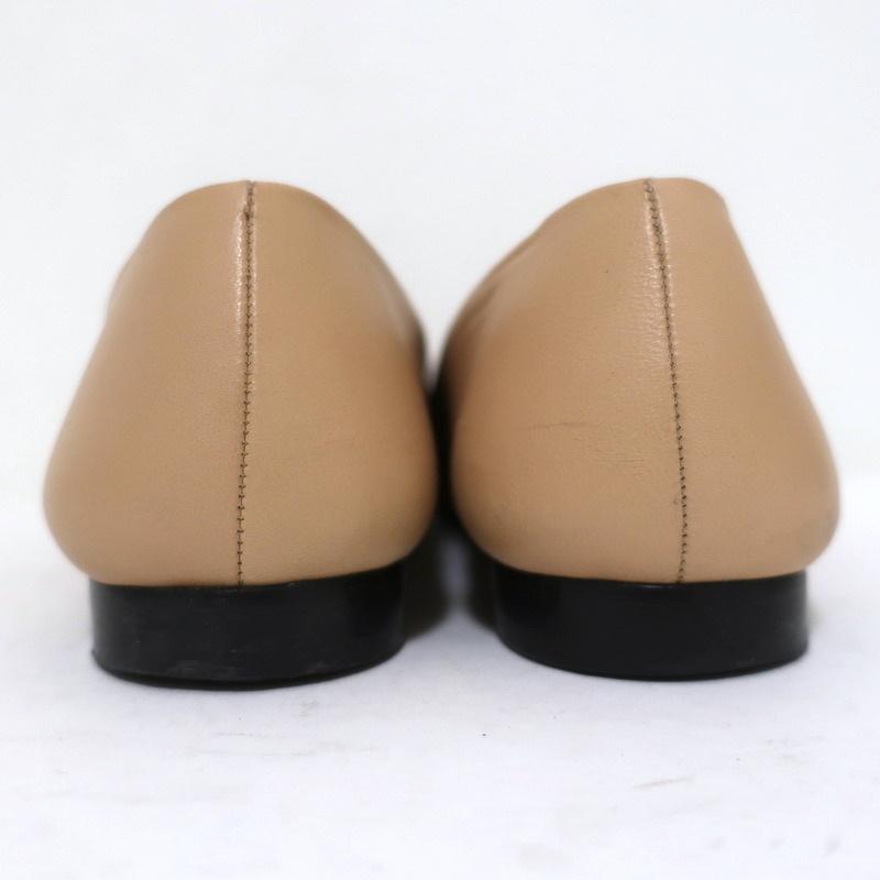 Fendi Ballet Flats Beige Leather &amp; Black Lizard Size 38 - Celebrity Owned