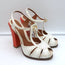 Fendi Chameleon Bicolor Sandals White Patent & Orange Snakeskin Size 36.5