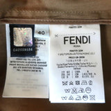 Fendi Cold Shoulder Top Olive Brown Cotton Size 40 Flutter Sleeve Blouse - Celebrity Owned