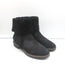 Fendi Foldover Shearling Ankle Boots Black Suede Size 37.5 Flat Booties