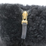 Fendi Foldover Shearling Ankle Boots Black Suede Size 37.5 Flat Booties - Celebrity Owned