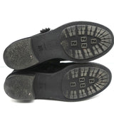 Fendi Foldover Shearling Ankle Boots Black Suede Size 37.5 Flat Booties - Celebrity Owned