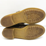 Fendi Foldover Shearling Ankle Boots Taupe Suede Size 37.5 Flat Booties - Celebrity Owned