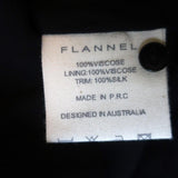 Flannel Dress Black Eyelet-Embroidered Studded Viscose Size 2 Sleeveless - Celebrity Owned