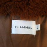 Flannel Faux Fur Bomber Jacket Brown Size 2 - Celebrity Owned