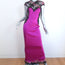 Foddis Gown Orchid Stretch Satin & Lace Size 40 Cap Sleeve Maxi Dress