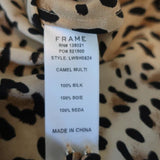FRAME Blouse Cheetah Print Silk Size Extra Small Long Sleeve Button Down Top - Celebrity Owned