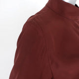 FRAME Blouse Rust Brown Silk Charmeuse Size Medium Long Sleeve Top - Celebrity Owned