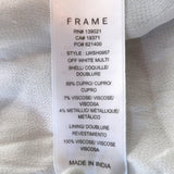 FRAME Blouse White/Silver Metallic Dot Smocked Gauze Size Small Long Sleeve Top - Celebrity Owned