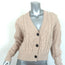 FRAME Cable Knit Cardigan Oatmeal Merino Wool Size Small Cropped Sweater