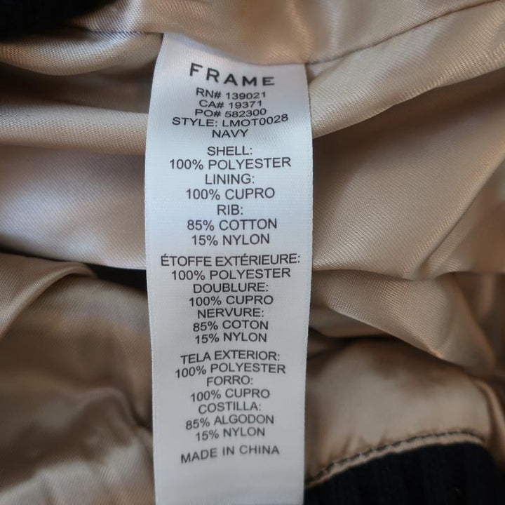 Frame Classic Bomber Jacket Navy Size Medium - Celebrity Owned
