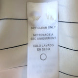 FRAME Pajama Shirt White & Navy Pinstripe Silk Size Small Long Sleeve Blouse - Celebrity Owned