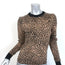 FRAME Sweater Cheetah Jacquard Wool-Cotton Size Small Puff Sleeve Pullover