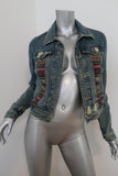 Free People Baja Denim Jacket Size 2 Distressed Jean Jacket - Celebrity Owned