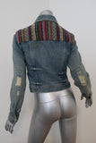 Free People Baja Denim Jacket Size 2 Distressed Jean Jacket - Celebrity Owned