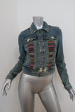 Free People Baja Denim Jacket Size 2 Distressed Jean Jacket - Celebrity Owned
