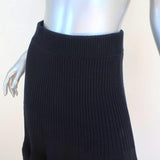 Free People Mini Skirt Solid Gold Black Ruffled Ribbed Knit Size Small - Celebrity Owned