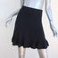 Free People Mini Skirt Solid Gold Black Ruffled Ribbed Knit Size Small