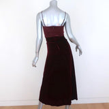 G. Label goop Midi Slip Dress Chelsea Oxblood Satin and Velvet Size 0 - Celebrity Owned