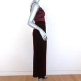 G. Label goop Midi Slip Dress Chelsea Oxblood Satin and Velvet Size 0 - Celebrity Owned