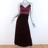 G. Label goop Midi Slip Dress Chelsea Oxblood Satin and Velvet Size 0 - Celebrity Owned