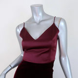G. Label goop Midi Slip Dress Chelsea Oxblood Satin and Velvet Size 0 - Celebrity Owned