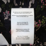 Ganni Button Down Blouse Black Floral Print Crepe Size 32 Blouson Sleeve Top - Celebrity Owned