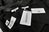 Ganni Matching Shirt & Pants Set Cameron Black Polka Dot Print Satin Size 38 NEW - Celebrity Owned