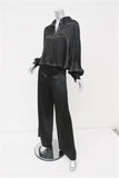 Ganni Matching Shirt & Pants Set Cameron Black Polka Dot Print Satin Size 38 NEW - Celebrity Owned
