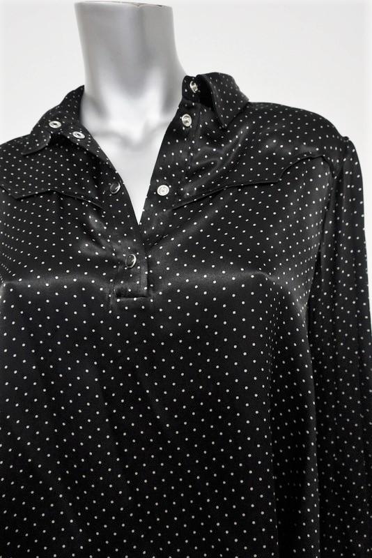 Ganni Matching Shirt &amp; Pants Set Cameron Black Polka Dot Print Satin Size 38 NEW - Celebrity Owned