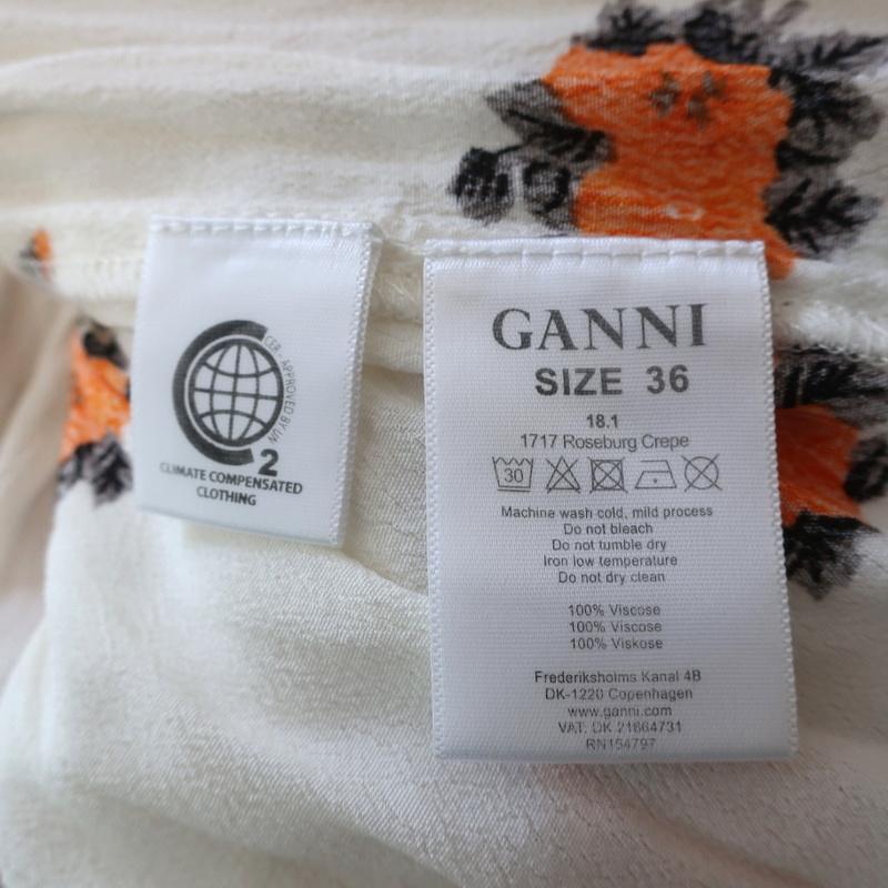 Ganni Strapless Mini Dress or Midi Skirt White Roseburg Printed Crepe Size 36 - Celebrity Owned