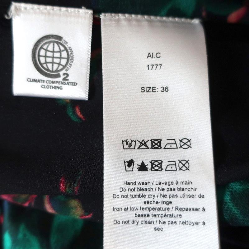 Ganni Tie-Front Midi Skirt Black Floral Print Stretch Satin Size 36 - Celebrity Owned