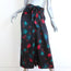 Ganni Tie-Front Midi Skirt Black Floral Print Stretch Satin Size 36