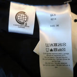 GANNI Wrap Shirt Black Crinkled Satin Size 36 Long Sleeve Blouse NEW - Celebrity Owned