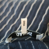 Ganni Wrap Top Lynch Navy Pinstripe Seersucker Size 36 Long Sleeve Blouse - Celebrity Owned